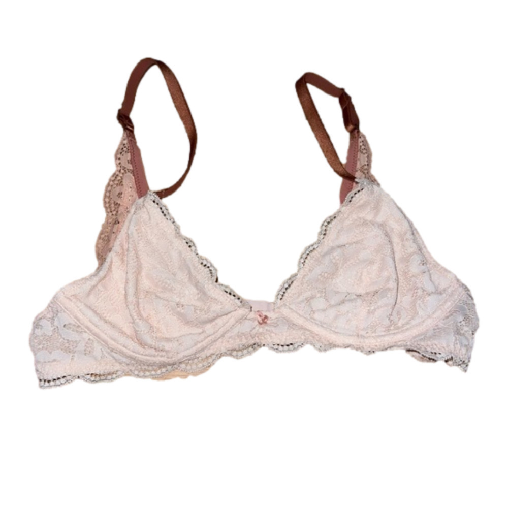 Aerie Lace Bra in Pink and Brown